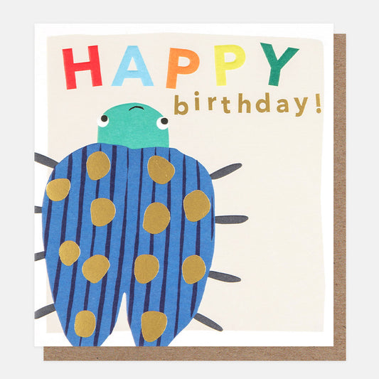 HAB002-Caroline G-Happy Birthday Beetle-Card-Happy Bugs