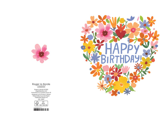 GC2327-Roger La B-Flower Heart Birthday-Card-