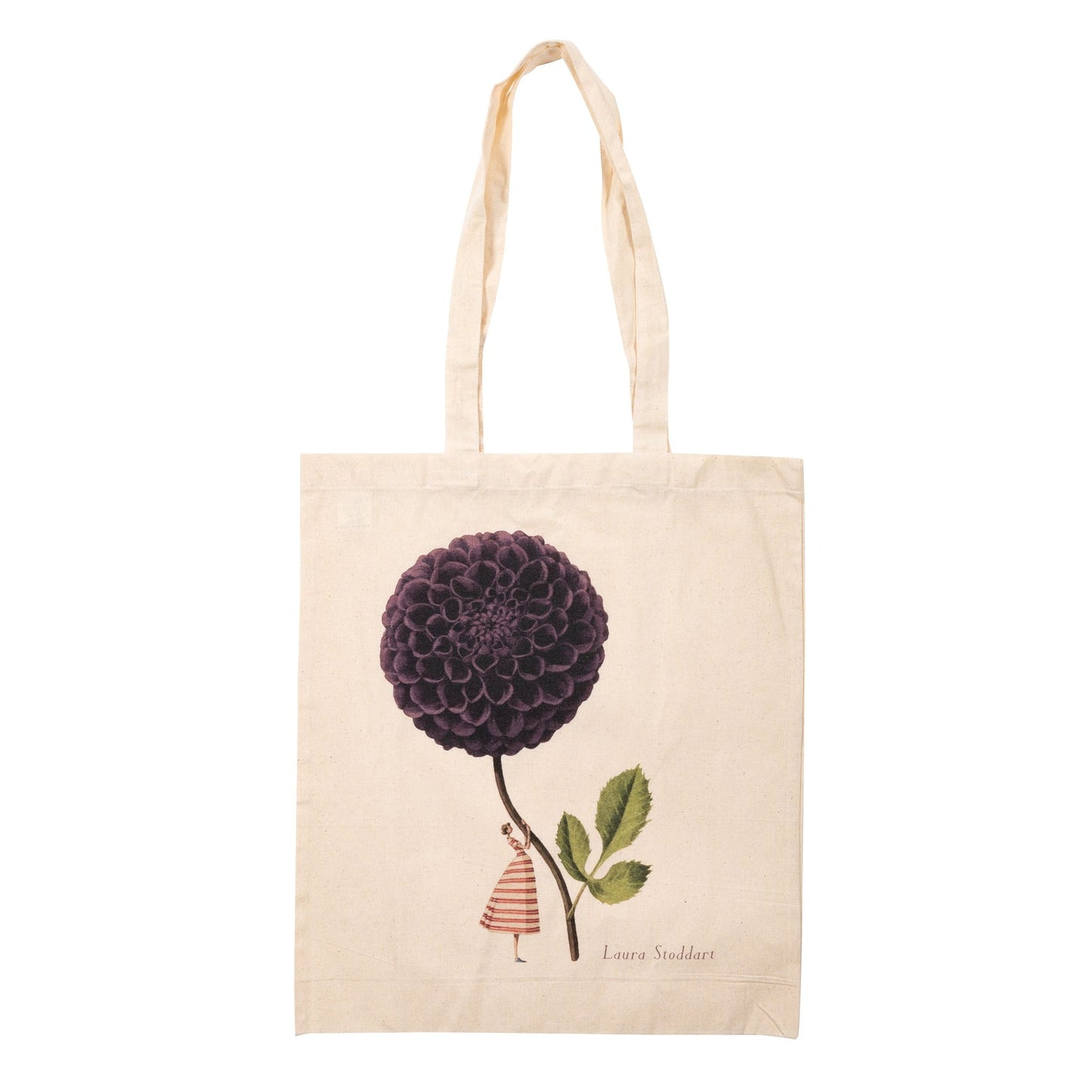 IBD009-Laura Stoddart-Dahlias-In Bloom-Lightweight Cotton Bag 37x40 cm