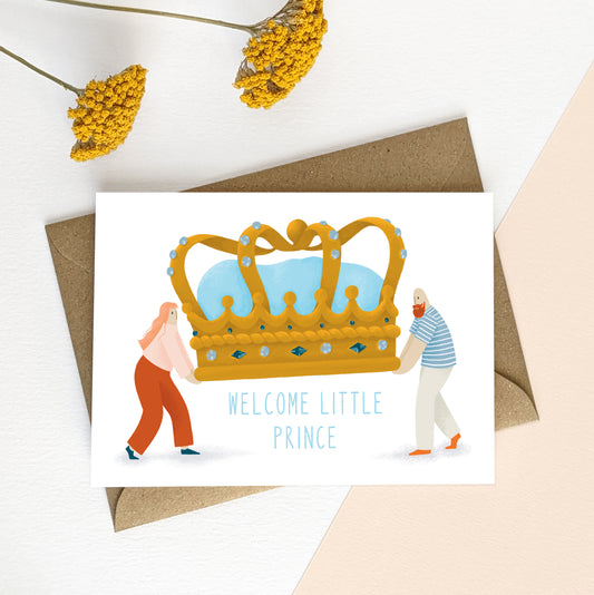 CDB002-Elsa Rose Frere-New Baby Prince -Card-Denim Blue