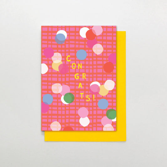 LE012-Stop The Clock-Congrats Confetti-Card-Pink Lemon