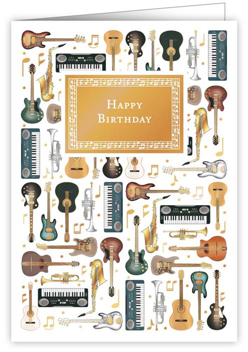 3602-Quire-Birthday Musical Instruments-Card-Mac Classic