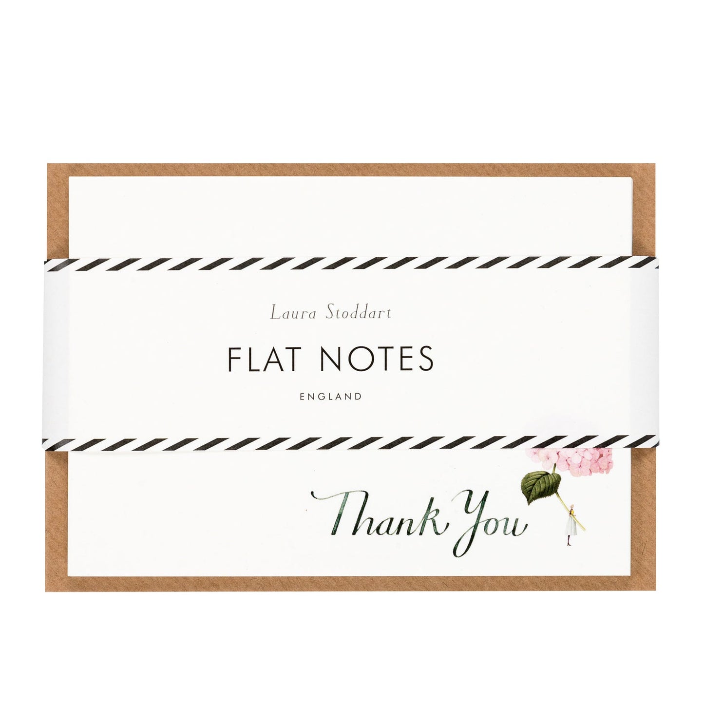 IBP002-Laura Stoddart-Pink Flowers Thank You-In Bloom-A6 Flat Notes 12pk 1 Designs