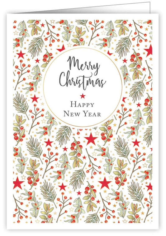 4773-Quire-Mistletoes And Red Stars-Xmas Card-Mac Classic