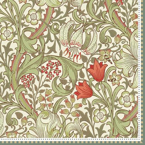 WILG-Easy Life-William Morris green-Napkin-20pk 3ply 33 cm