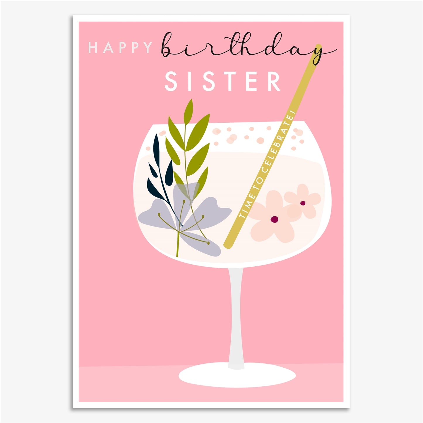 LNA049-Think of Me-Happy Birthday Sister-Card-Luna