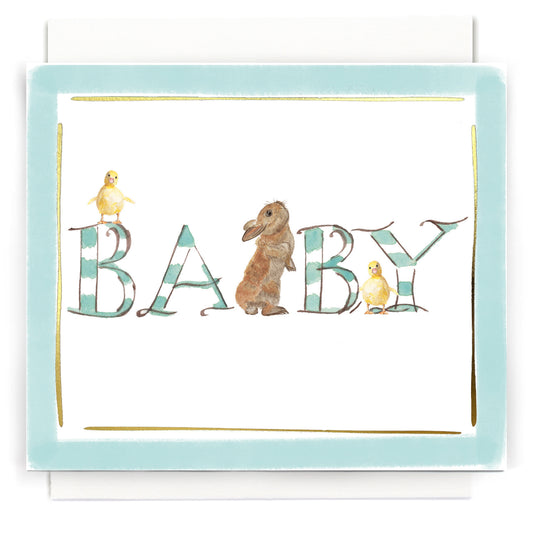 SK026-Susan O'Hanlon-Baby (Girl) Chicks & Bunny-Card-Occasions