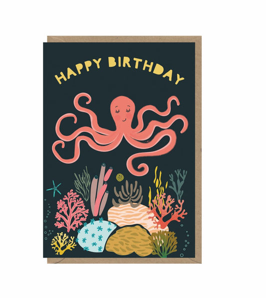 ESS006-Earlybird-Happy Birthday Octopus-Card-Elena Essex