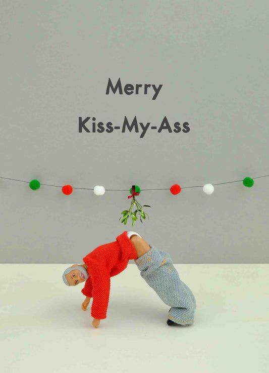 JJC046-Bold & Bright-Merry Kiss My -Xmas Card-