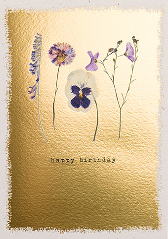 ERE06K-Meraki-Line Of Flowers-Card-Pressed Flowers