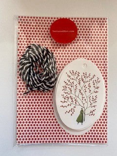 HC018-Laura Stoddart-Red Berries Gift Tags-Xmas Gift Tags-Happy Christmas