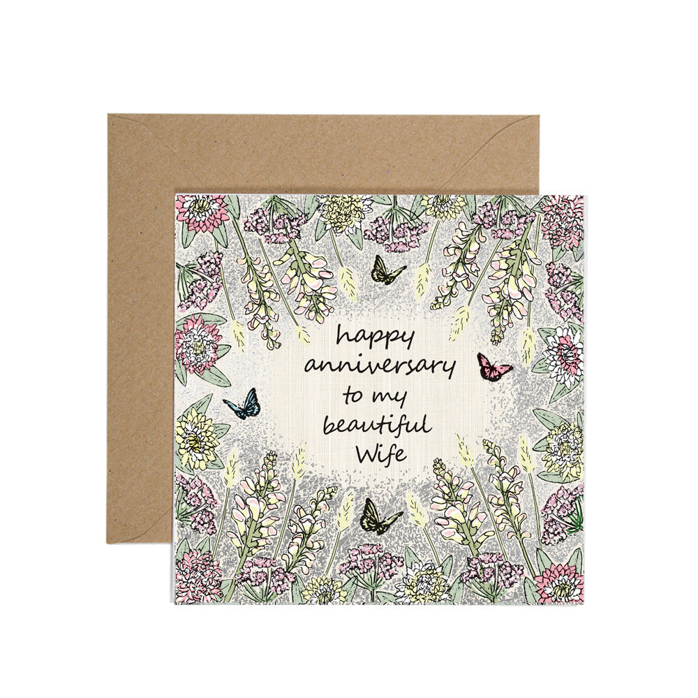 FA061-Apple & Clover-Anniversary Butterflies-Card-Botanicals