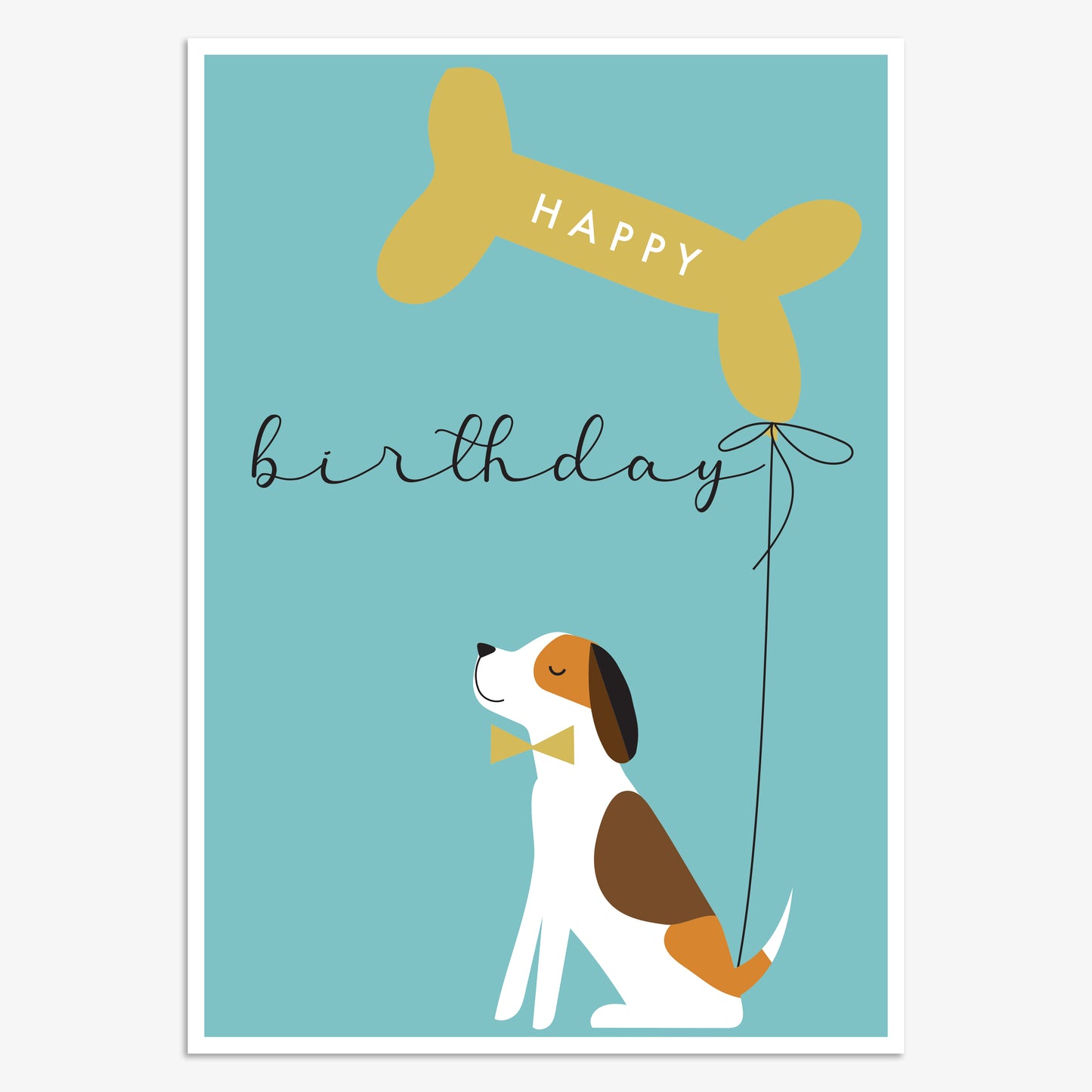 LNA076-Think of Me-Happy Birthday Dog-Card-Luna