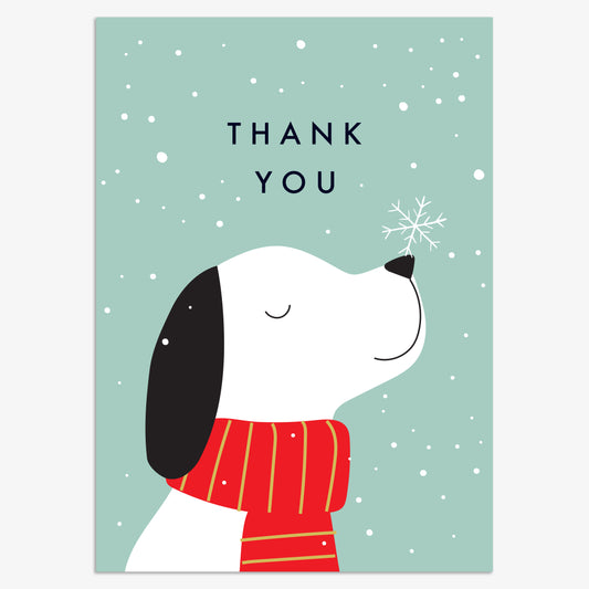 CPX130-Think of Me-Thank You Puppy 8Pck-Xmas Card Pack-Christmas Thank You Packs