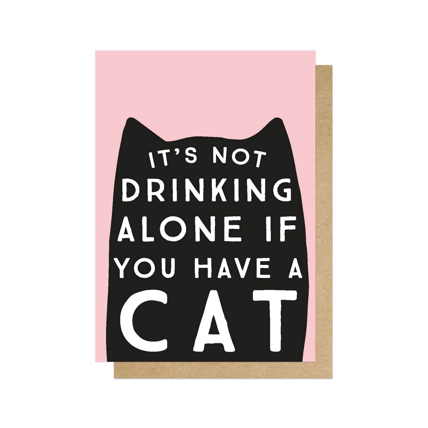 SCRCAR013C-East End Prints-Drinking Alone Cat-Card-Scribbler