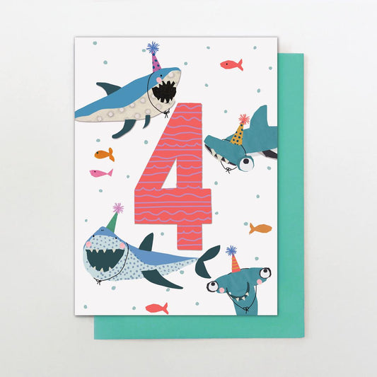 YW036-Stop The Clock-Boy Age 4 Sharks-Card-Young & Wild