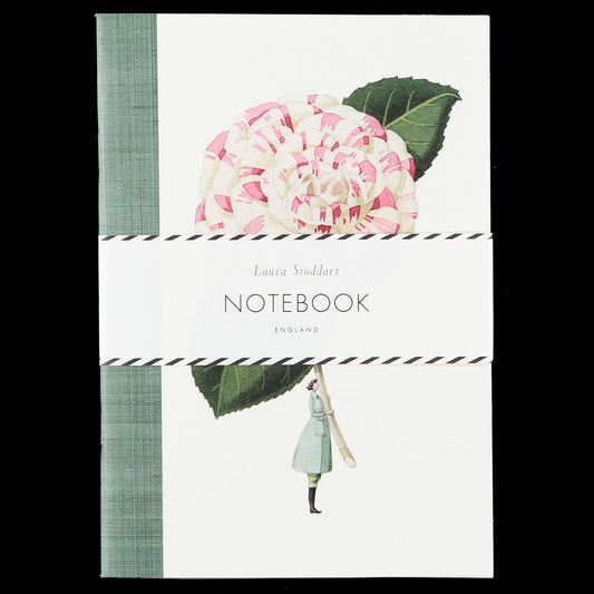 IB010C-Laura Stoddart-Camellia & Dahlia-In Bloom-A5 Ruled Notebook