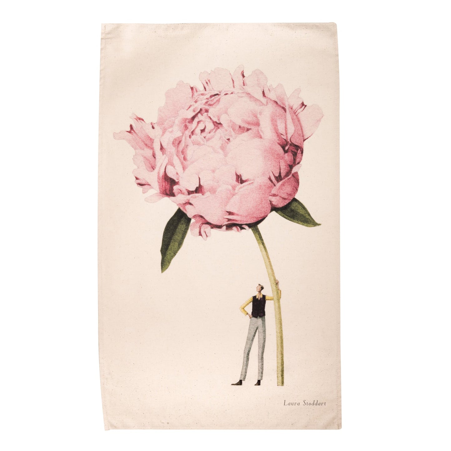 IBP007-Laura Stoddart-Pink Flowers-In Bloom-Tea Towel Cotton 48 x 78 cm