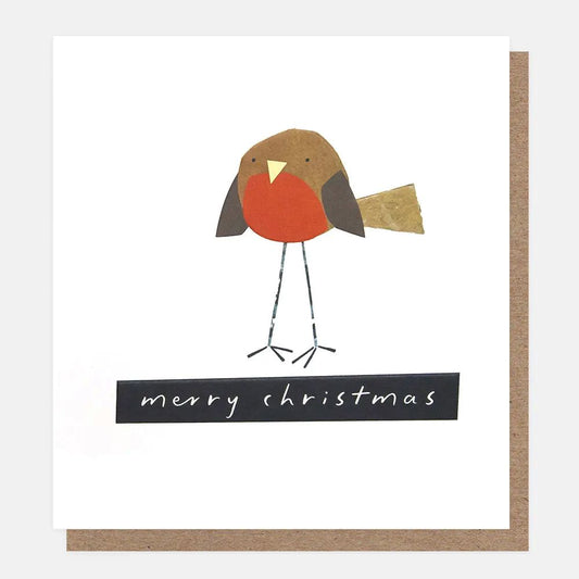 PNT616-Caroline G-Merry Christmas Long Legged Robin-Xmas Card Pack-8 Pack 1 Design