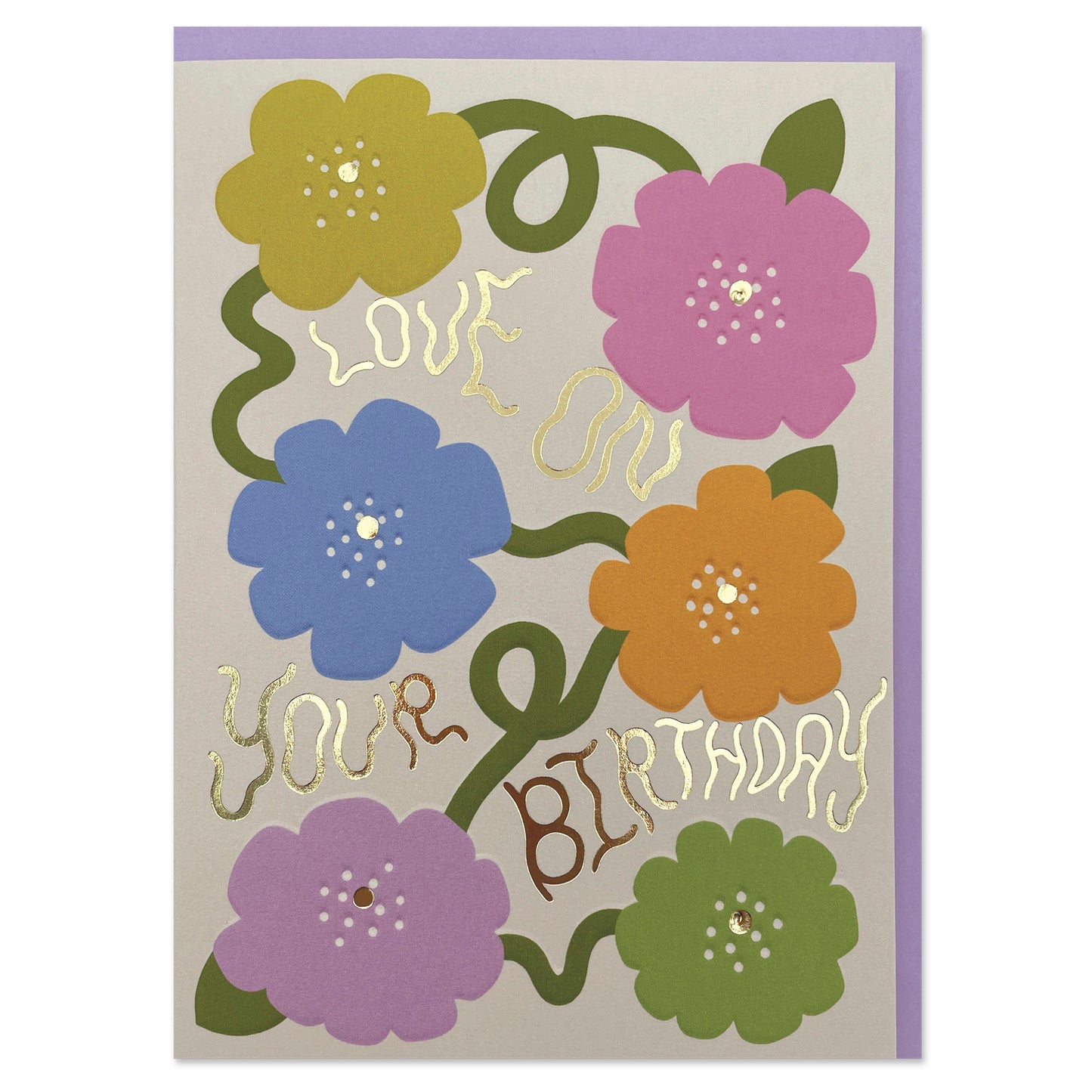 NUR006-Raspberry Blossom-Love On Your Birthday-Card-Nurture