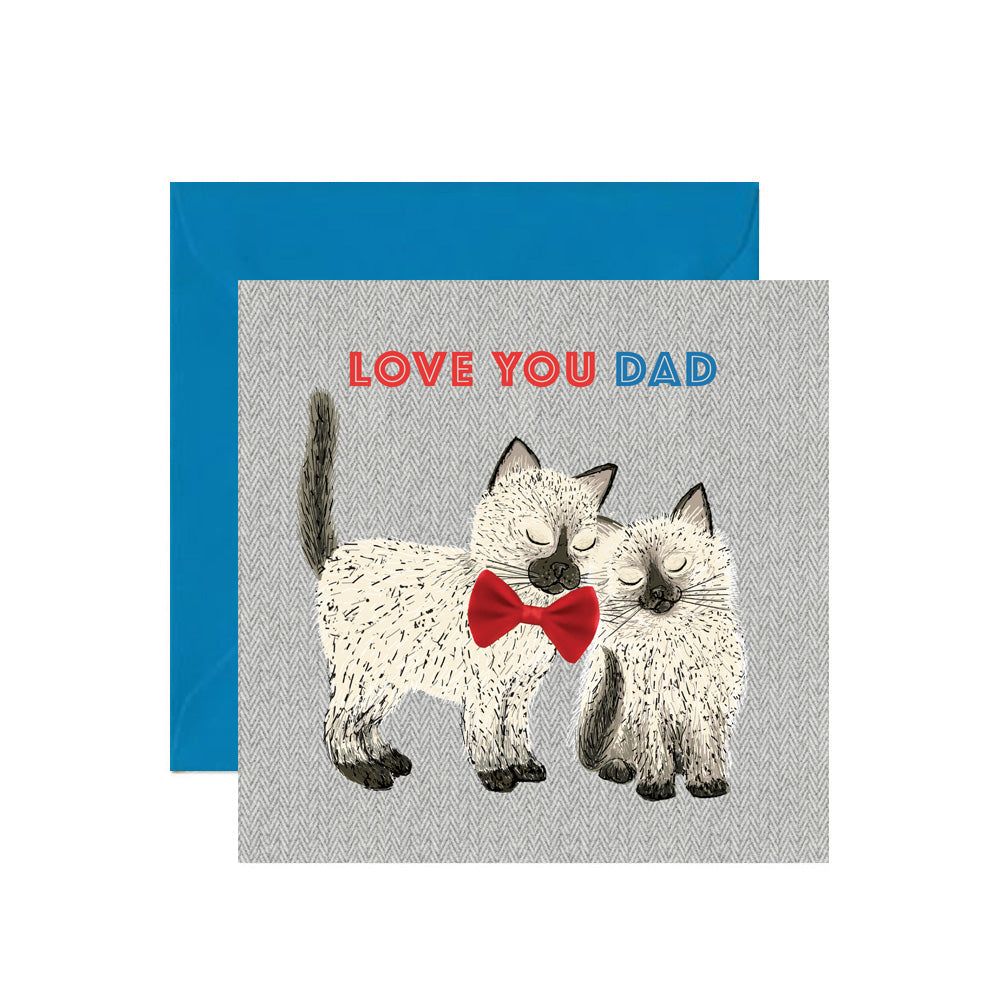 LA022-Apple & Clover-Love You Dad Cats With Bow-Card-