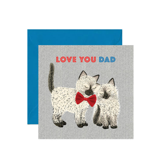 LA022-Apple & Clover-Love You Dad Cats With Bow-Card-