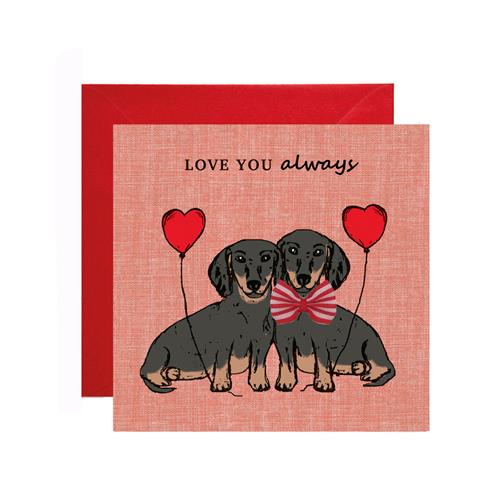 BT147-Apple & Clover-Love You Always Dachshunds-Card-