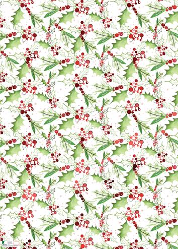 X1761352-Deva Designs-Jolly Holly -Xmas Wrap-