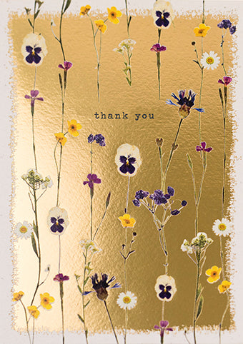 ORE05K-Meraki-Thank You All Over Floral-Card-Pressed Flowers