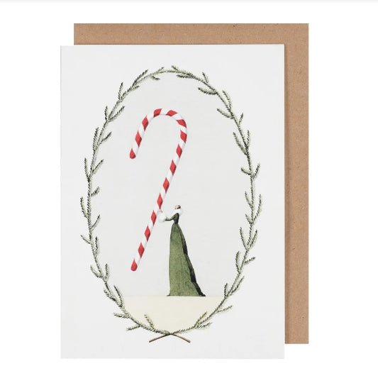 GC051-Laura Stoddart-Candy Cane-Xmas Card-Greeting Cards
