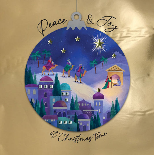 XLSB106S-Second Nature-Peace & Joy-Xmas Card-Sparkle
