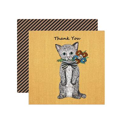 KM011-Apple & Clover-Thank You Kitten-Card-Keen As Mustard