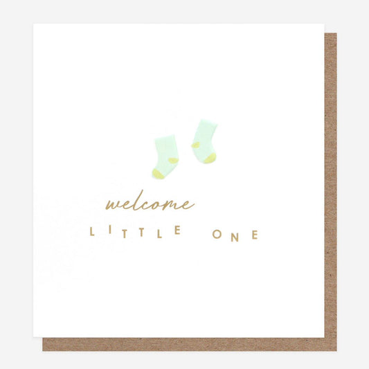 TNC017-Caroline G-Welcome Little One Blue-Card-Tiny Canvas