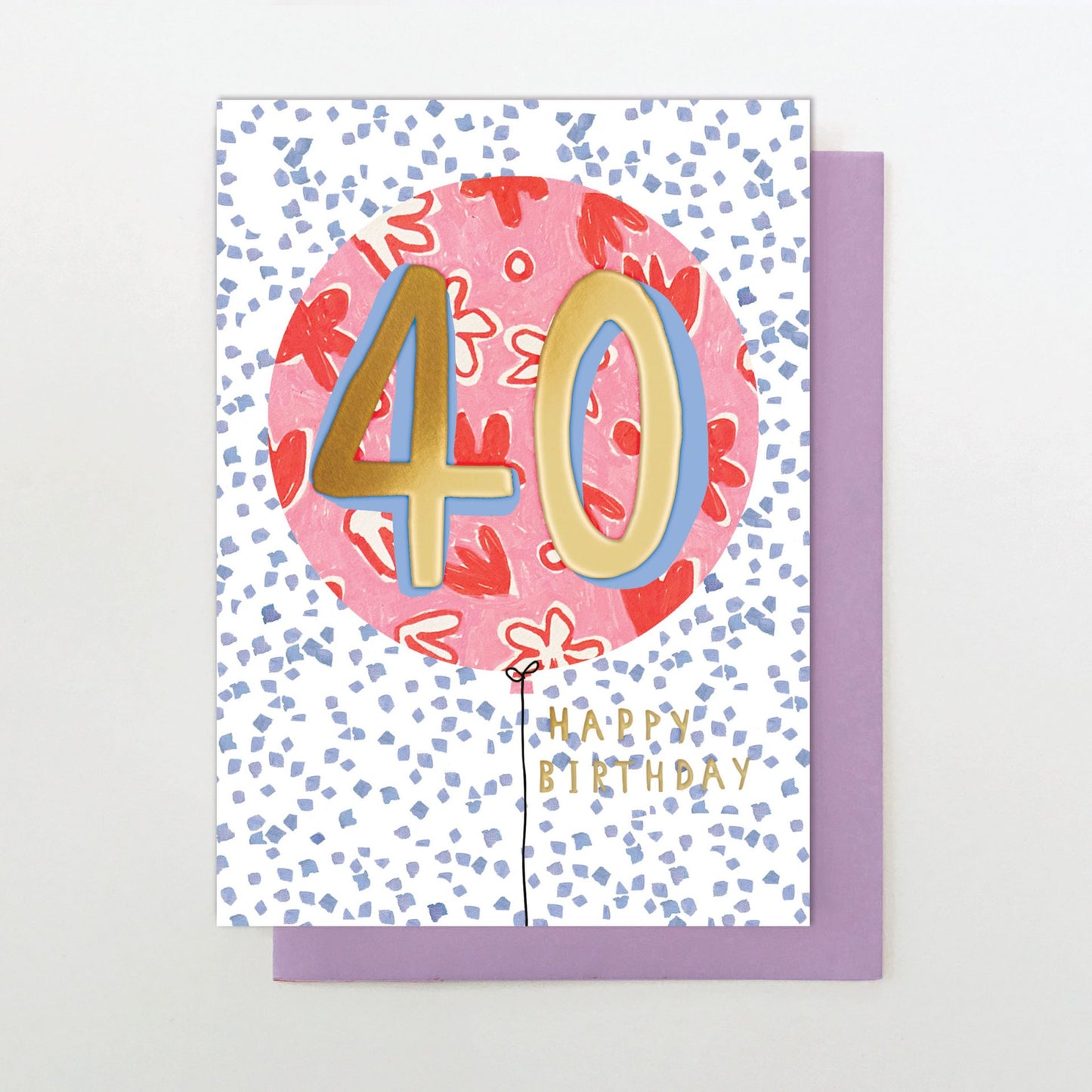 OLL028-Stop The Clock-Female 40 Birthday Balloon-Card-Ooh La La