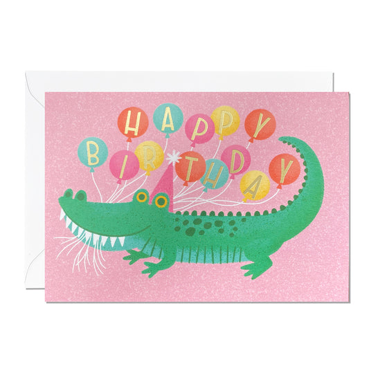 C244-Ricicle Cards-Birthday Alligator-Card-