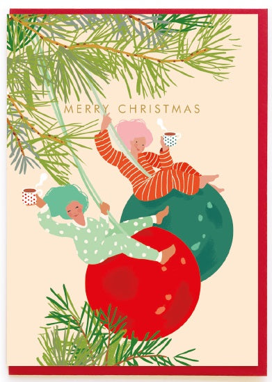 BP032-Noi-Bauble Girls-Xmas Card-Christmas Cards