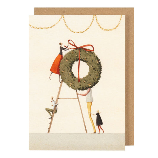 GC083-Laura Stoddart-Christmas Wreath-Xmas Card-Greeting Cards