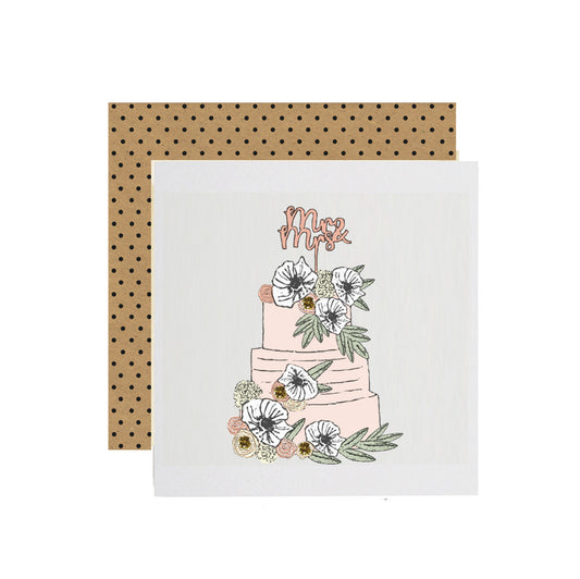 GP080-Apple & Clover-Mr & Mrs-Card-Cr�me Brulee