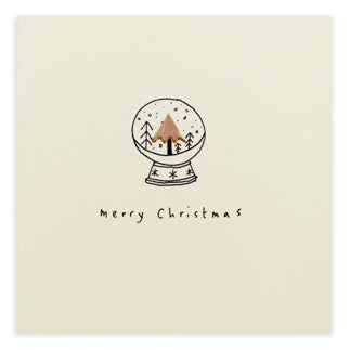 (130)PSC-CSG-Ruth Jackson-Christmas Snow Globe-Xmas Card-Pencil Shavings