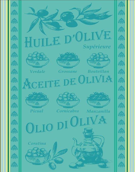 A53119LAGO-Sud Etoffe-Huille D Olive Lagon Tea Towel 50X70Cm-Giftware-