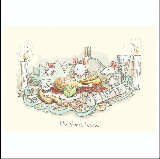 XM147-Two Bad Mice-Christmas Lunch-Xmas Card