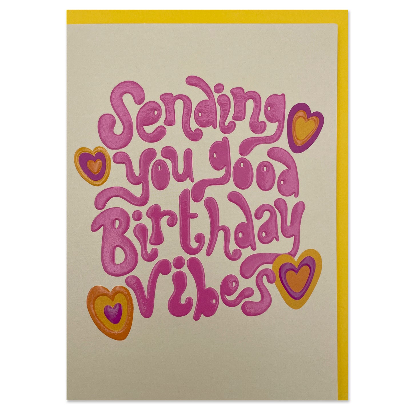 BIG025-Raspberry Blossom-Sending You Good Birthday Vibes-Card-Big Love