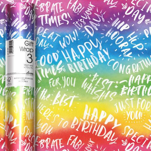 1481515-Deva Designs-Roll Wrap Bright Birthday-Roll Wrap-