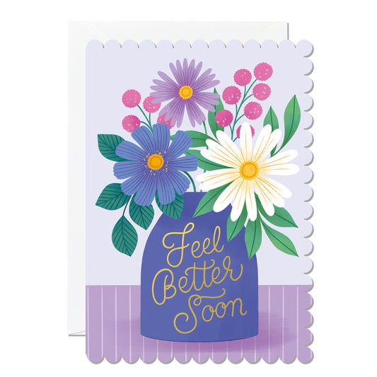 C293-Ricicle Cards-Feel Better Soon Vase-Card-