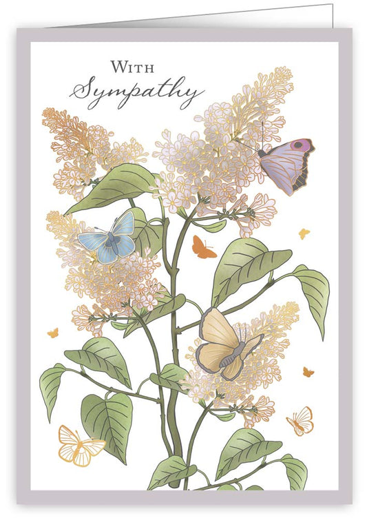 1062-Quire-Flowers And Butterflies-Card-Ivory White