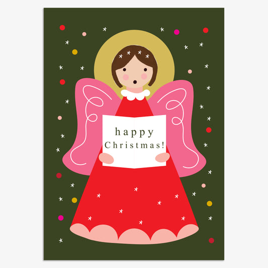 CPX146-Think of Me-Happy Christmas Angel 8Pck-Xmas Card Pack-Christmas Packs