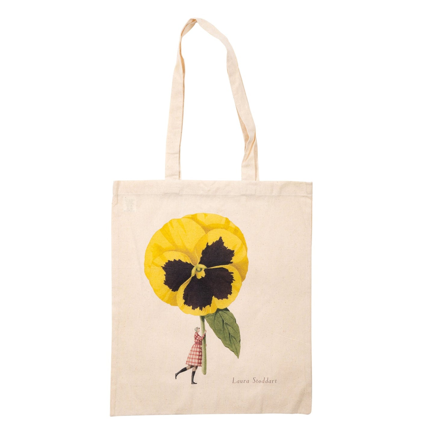 IB009A-Laura Stoddart-Pansy-In Bloom-Lightweight Cotton Bag 37x40 cm