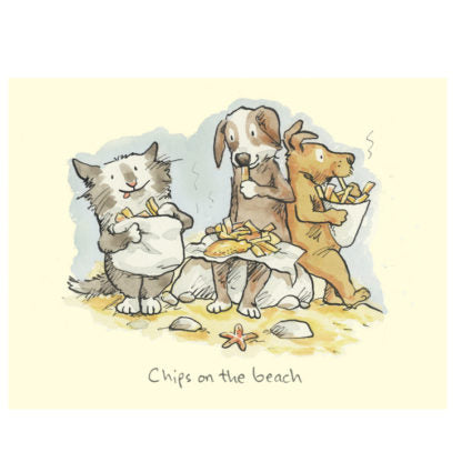 M329-Two Bad Mice-Chips On The Beach-Card-Anita Jeram