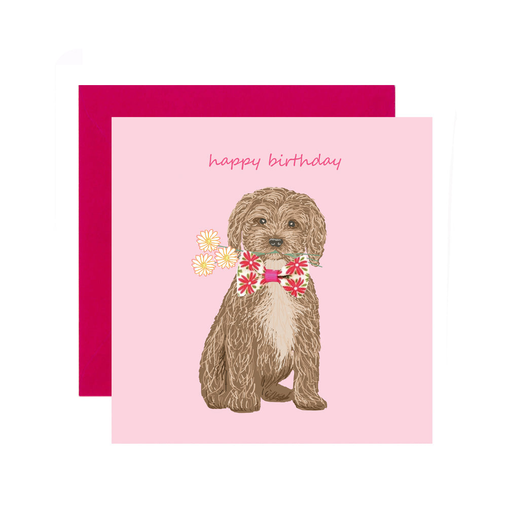 BL007-Apple & Clover-Happy Birthday Cockapoo-Card-Blossom