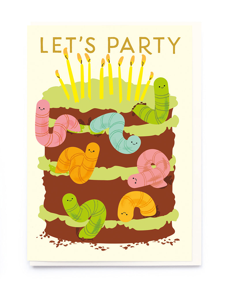 CM009-Noi-Worm Cake-Card-Kids Birthdays